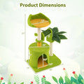 Cute Palm Cat Tree for Indoor Cats with Artificial Leaves-Green
