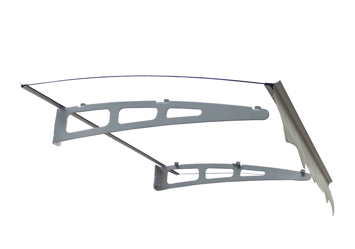 GarLUGH DA4734W Series Door Window Awning Made of 0.137 Inch Thick Crystal Solid Polycarbonate Sheet in size of 47" Wide x 34"
