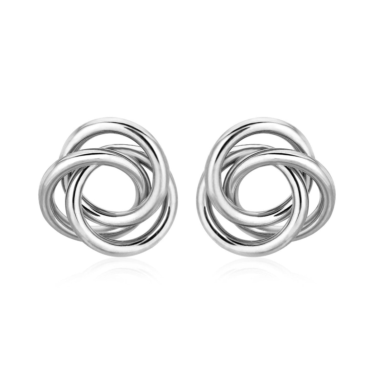 Polished Open Love Knot Earrings in Sterling Silver