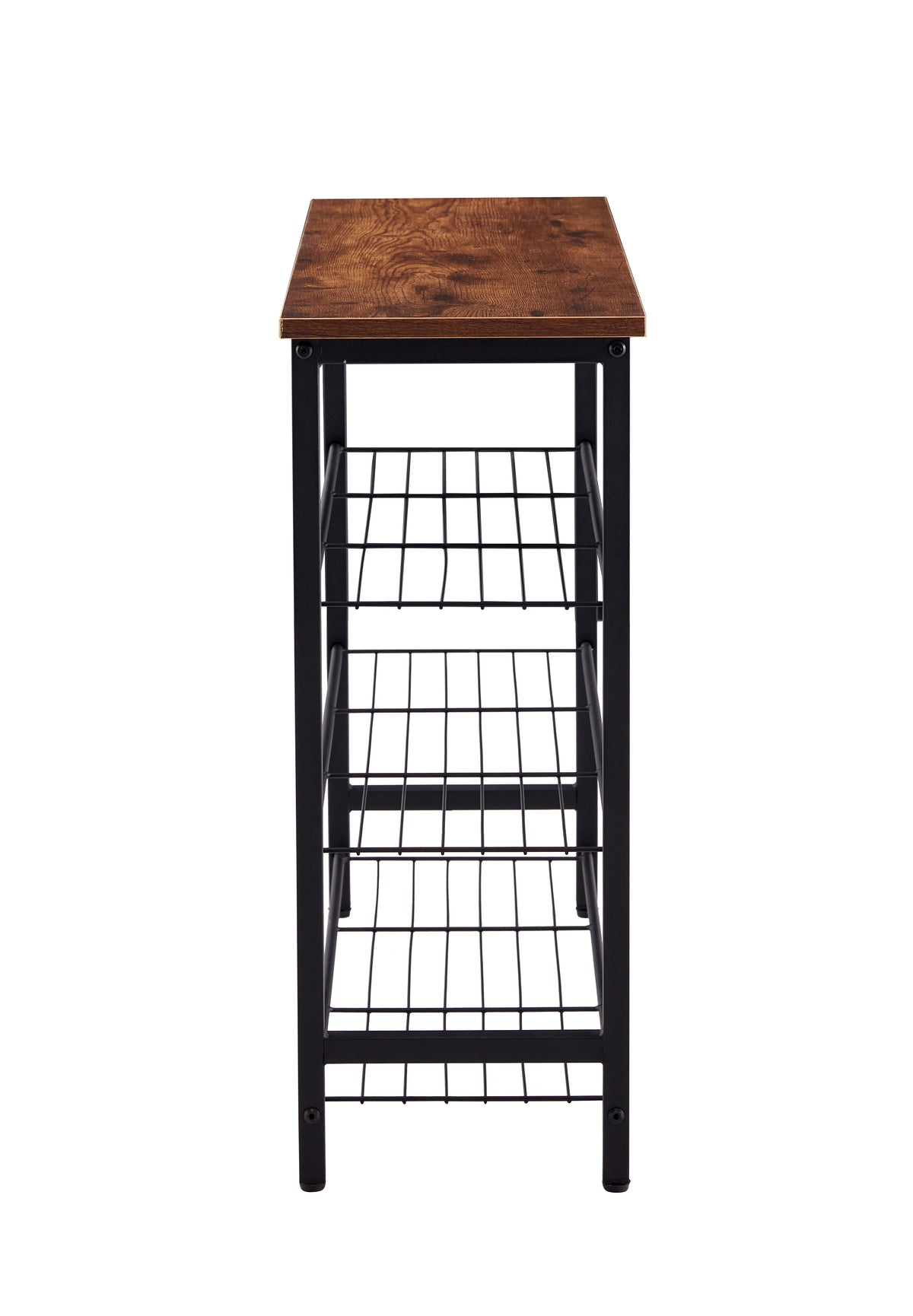 DN 4-Tier Metal Shoe Rack, Modern Multifunctional Shoe Storage Shelf with MDF Top Board, 1 pc per carton