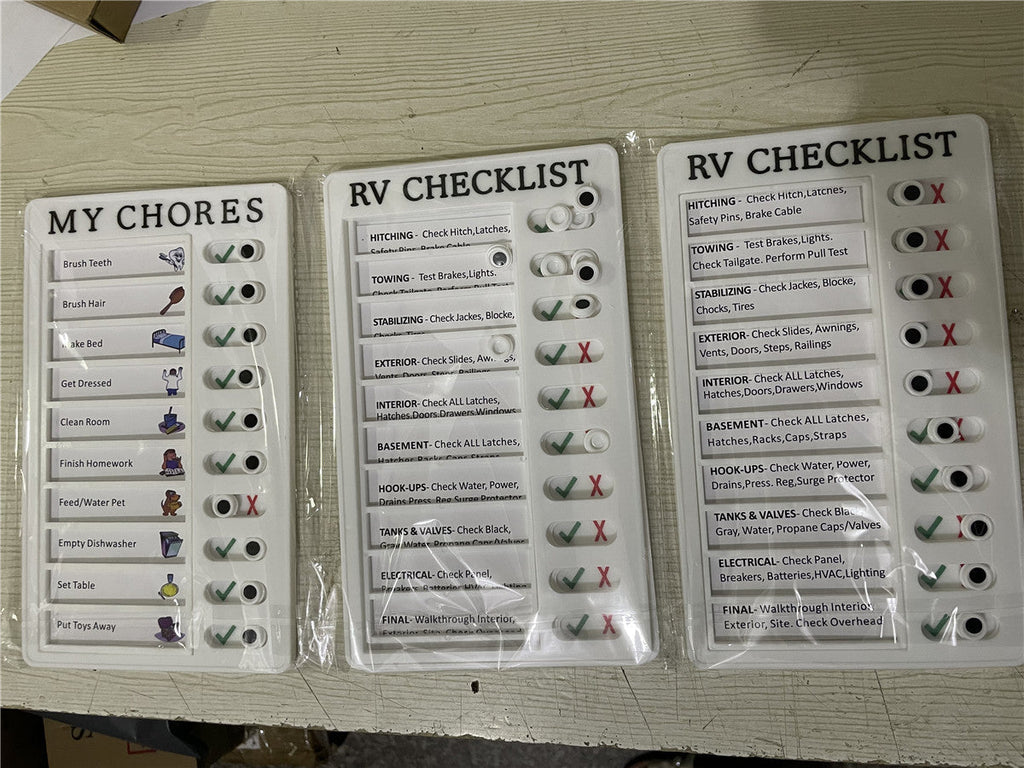 RV Memo Message Checklist Plastic Memo Plastic Board Record Checklist