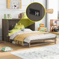 Queen Size Murphy Bed with Built-In Charging Station  Antique Grey