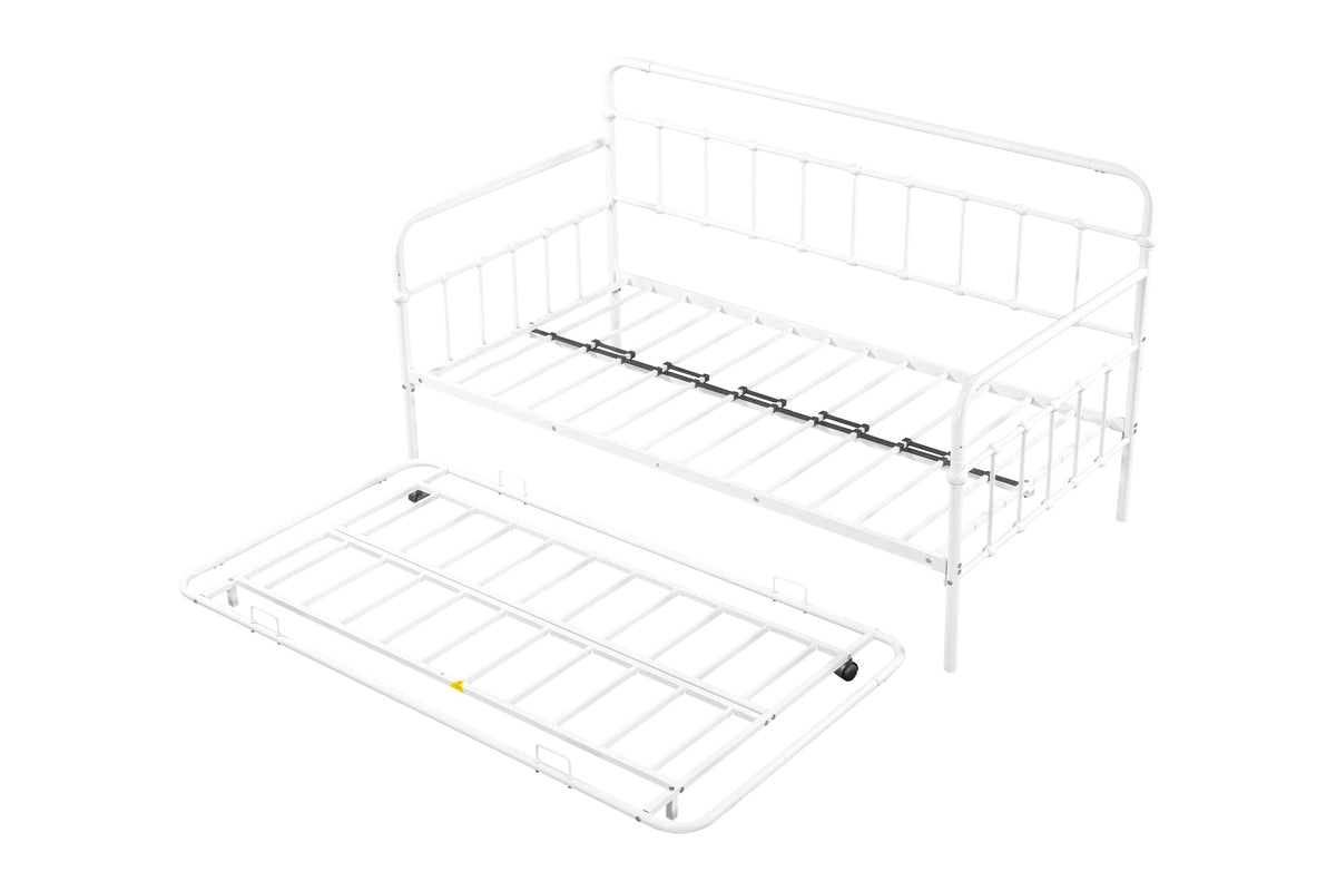 Metal Frame Daybed with trundle（white）