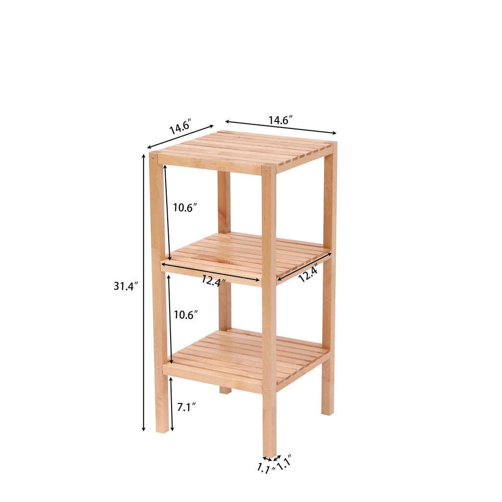 3-Tier Birch Bathroom Shelf, Narrow Shelving Unit, Multifunctional Storage Rack, Corner Rack, for Kitchen, Living Room
