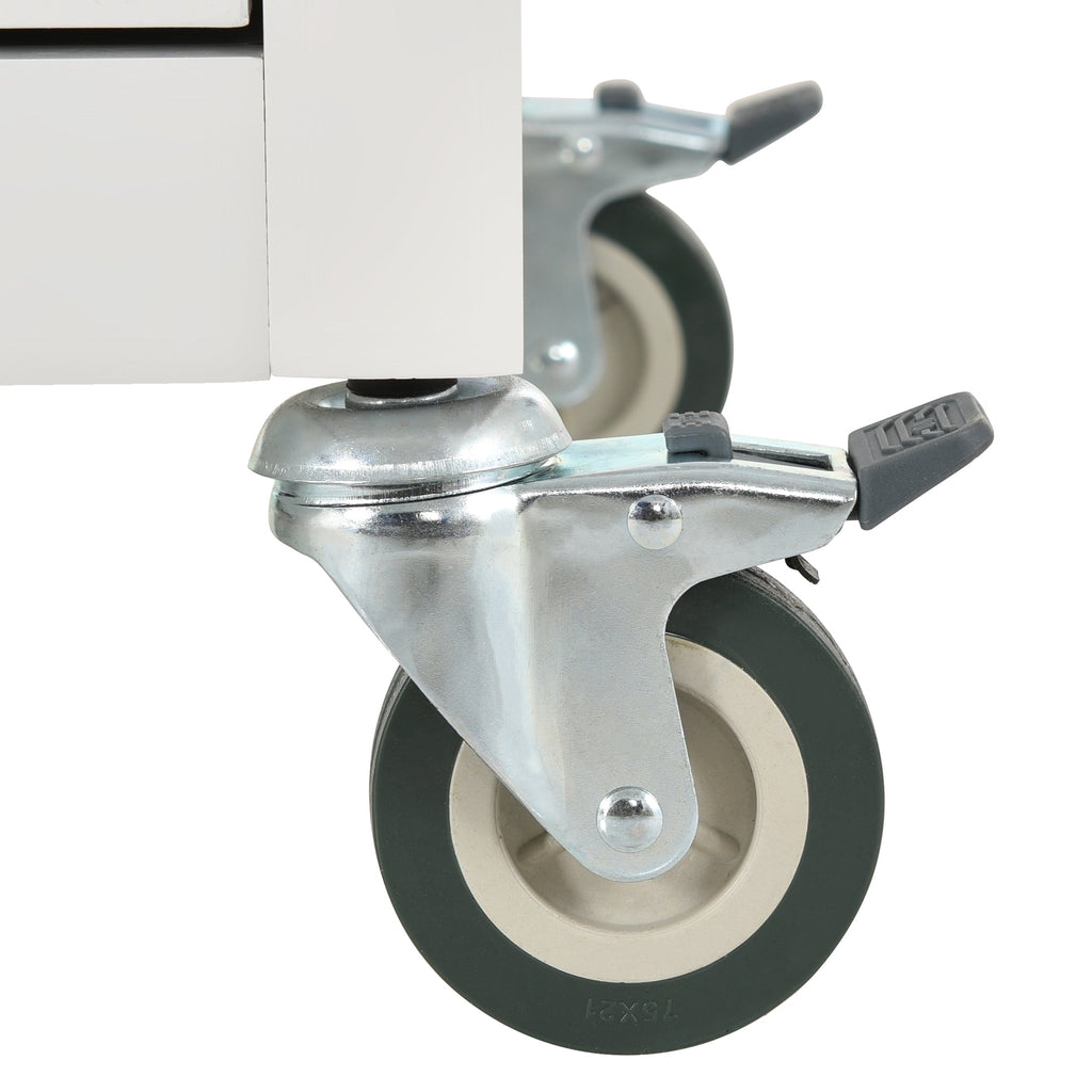 Kitchen Island Cart with Solid Wood Top and Locking Wheels 54.3 Inch Width  (White)
