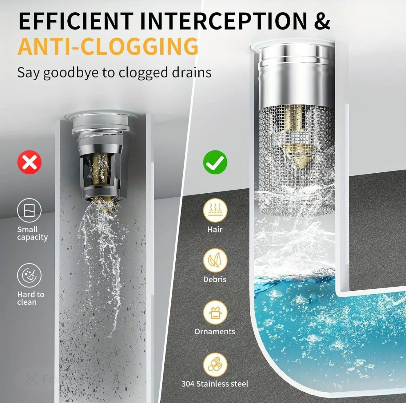 No Clog Drain Catcher