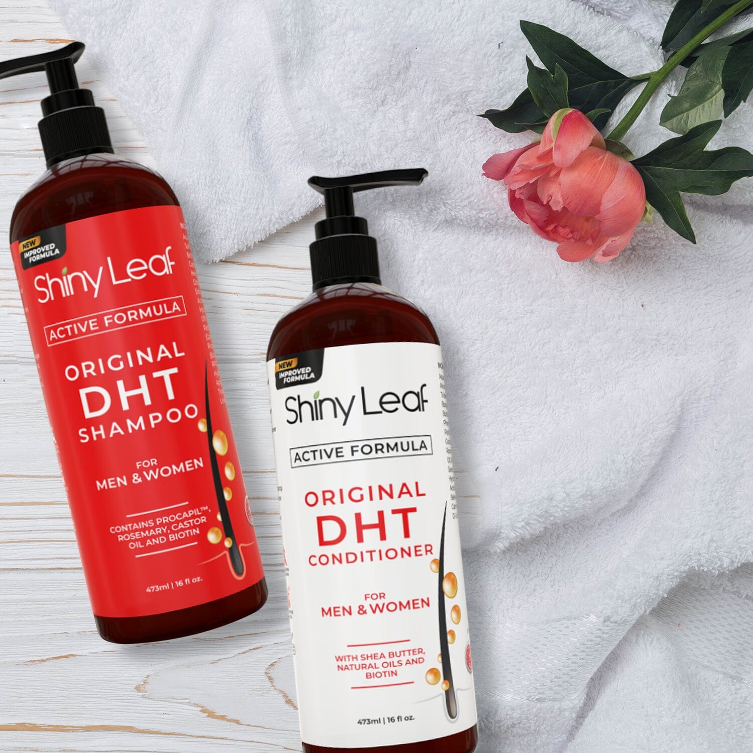 DHT Blocker Anti Hair Loss Shampoo and Conditioner set with Biotin (2 x 16 Oz)