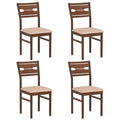 Dining Chair Set of 2/4 with Rubber Wood Frame and Padded Seat