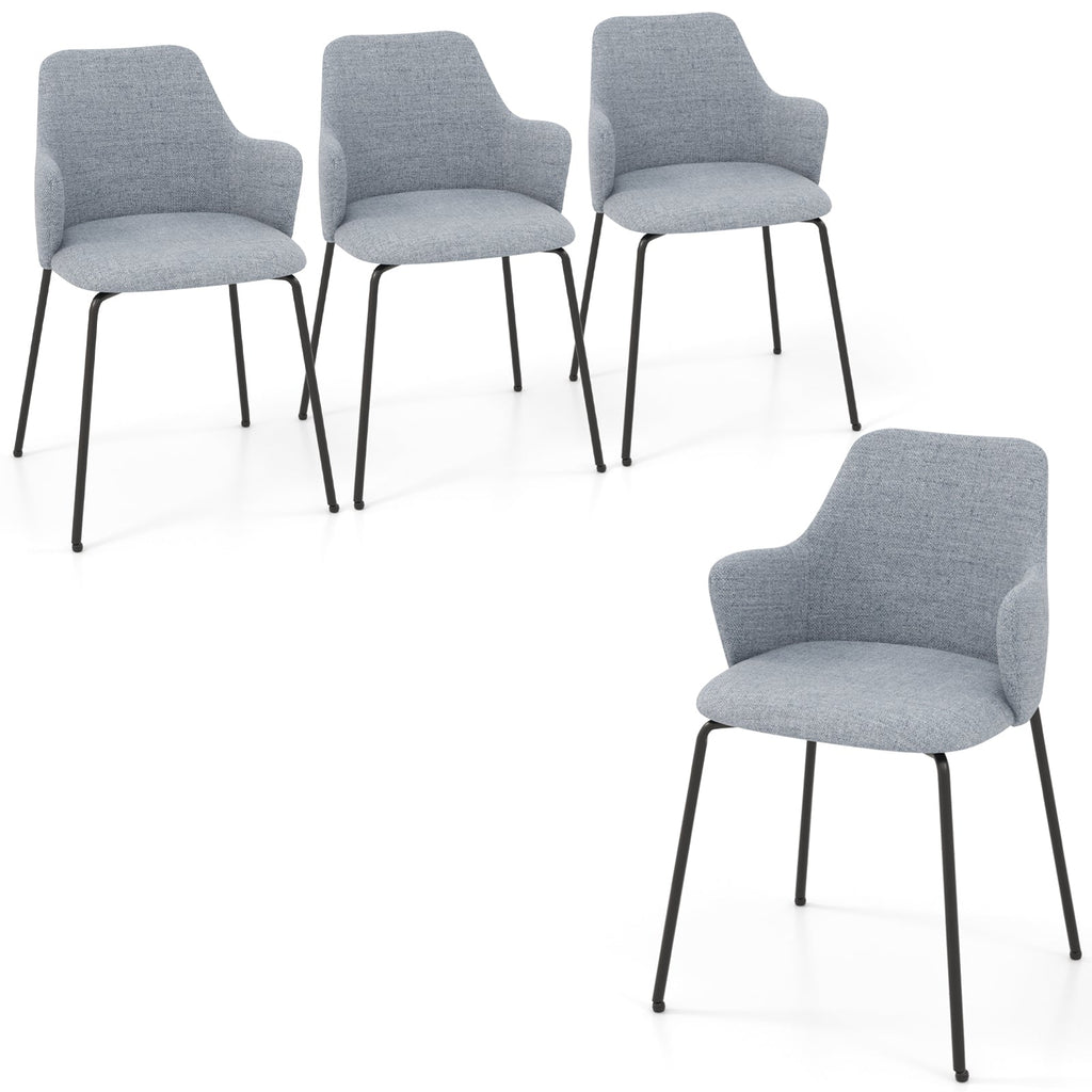 Dining Chairs Set of 2 with Curved Backrest Wide Seat and Armrests