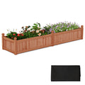 91 x 24 x 16 Inch Divisible Planter Box with Corner Drainage and Non-woven Liner for Growing Vegetables