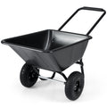 Dual-Wheel Wheelbarrow Garden Utility Cart with Pneumatic Tires