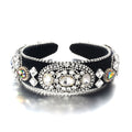 Fashionable Baroque Retro Inlaid Colored Water Diamond Sponge Head Hoop