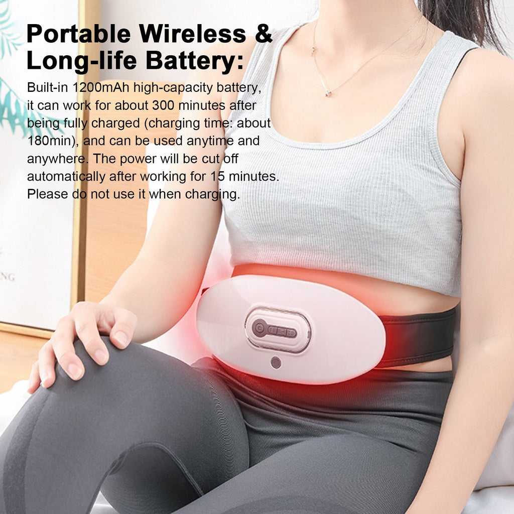 EMS Waist Massager Heating Pad for Back Pain Heat Belly Wrap Belt with 5 Modes Auto Shut Off for Lumbar Abdominal Leg Cramps