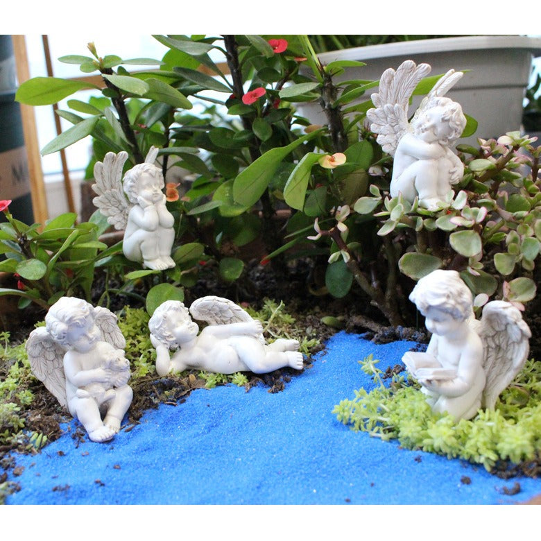 Angel plugin garden little girl resin flower decoration micro landscape garden statue