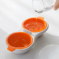Mini Twin Egg Boiler Creative Tableware Microwave Oven Egg Steamer Double Layer With Lid Egg Steamer Bowl Kitchen Gadget