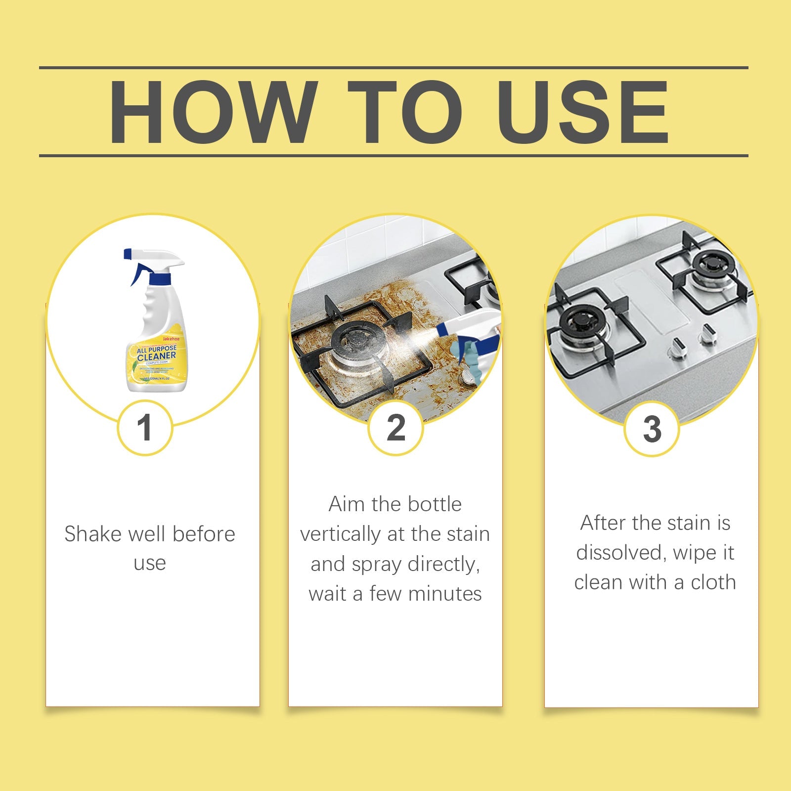 Multi-Purpose Cleaner Kitchen Oil Stain Remover Floor Cleaner Multi-Function Gentle Cleaning