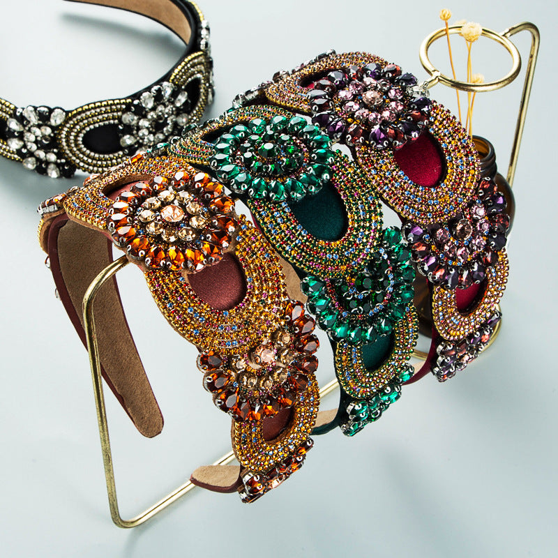 Fashion New Baroque Style Retro Broadside Headband Trendy Street Photography Hair Accessories