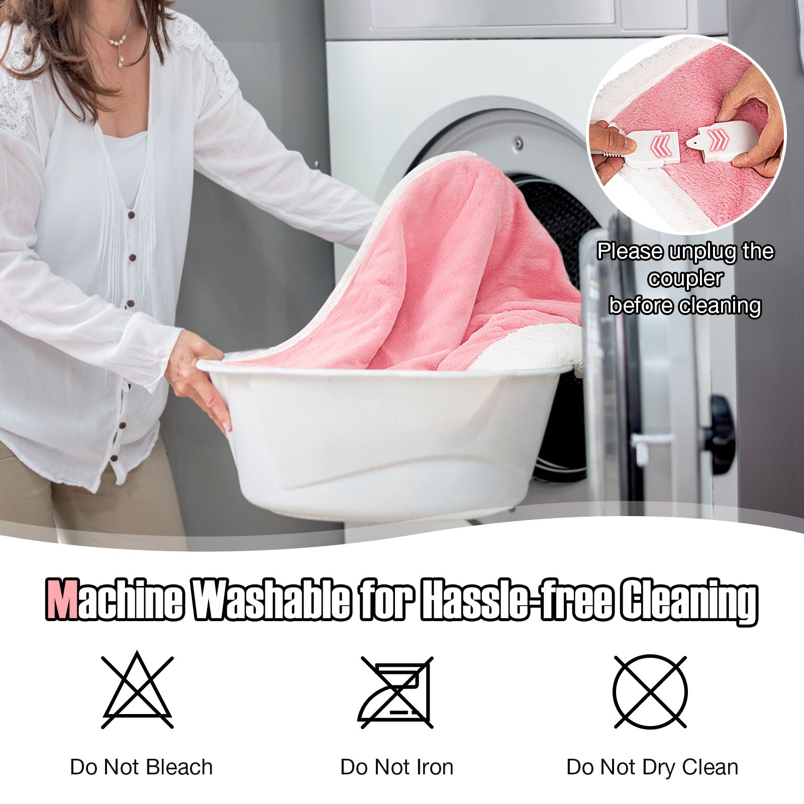 Electric Heated Blanket Throw with 10 Heat Settings