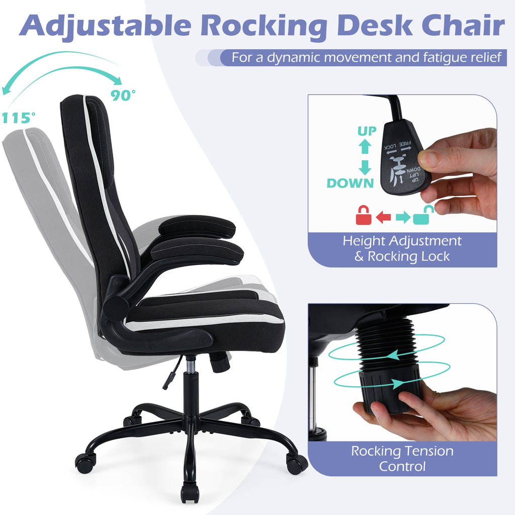 Ergonomic Computer Office Chair with 90¬∞ Flip-up Armrests