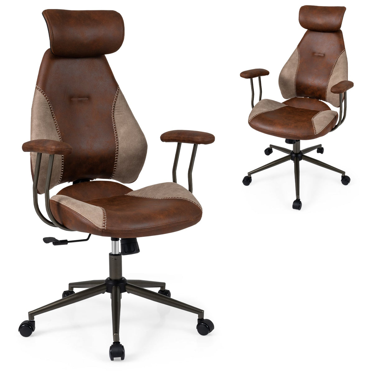 Ergonomic Office Chair Computer Desk Chair with 2D Headrest and Rocking Backrest