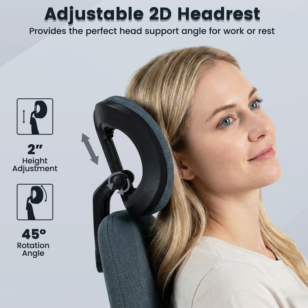 Ergonomic Office Chair Computer Desk Chair with 2D Headrest and Rocking Backrest