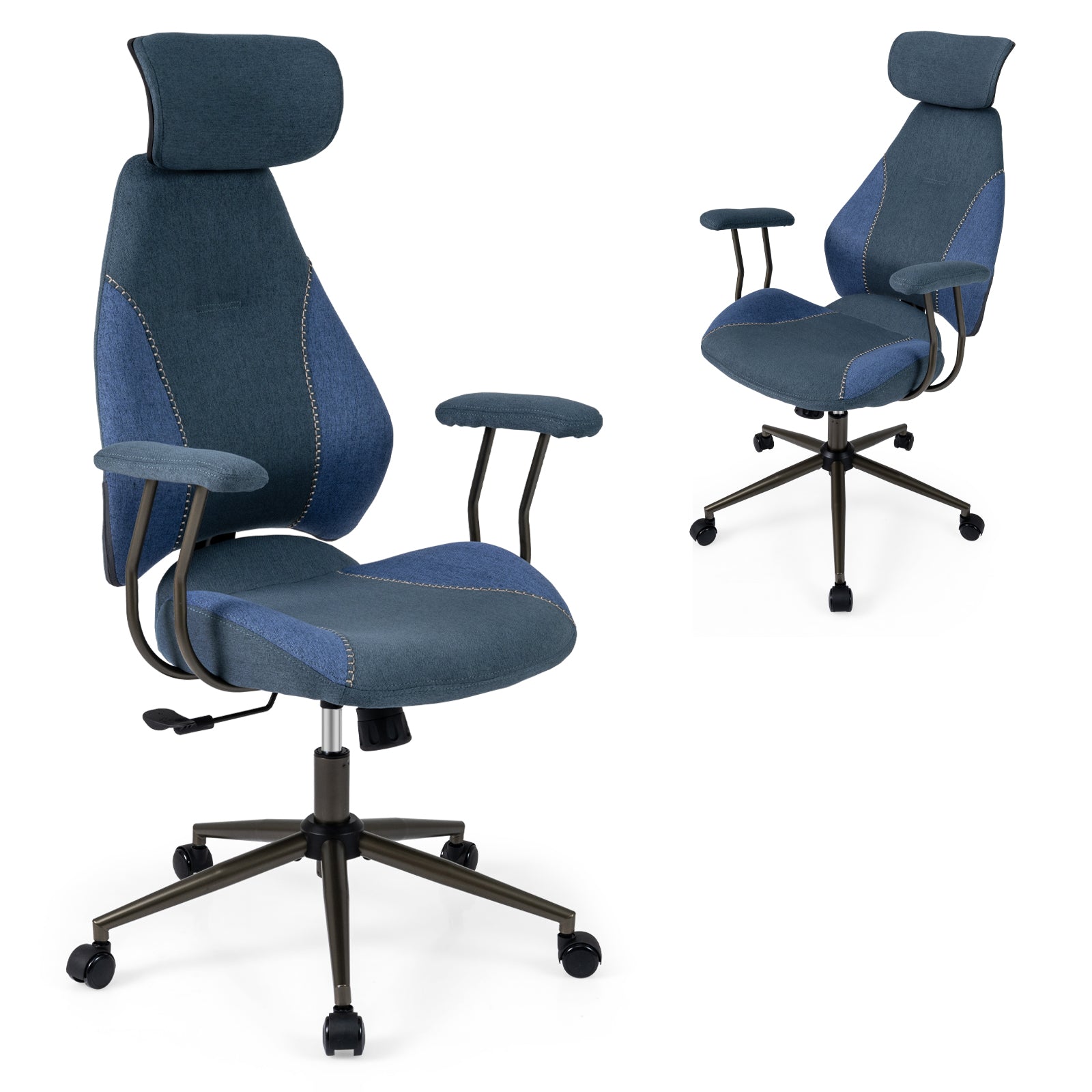 Ergonomic Office Chair Computer Desk Chair with 2D Headrest and Rocking Backrest