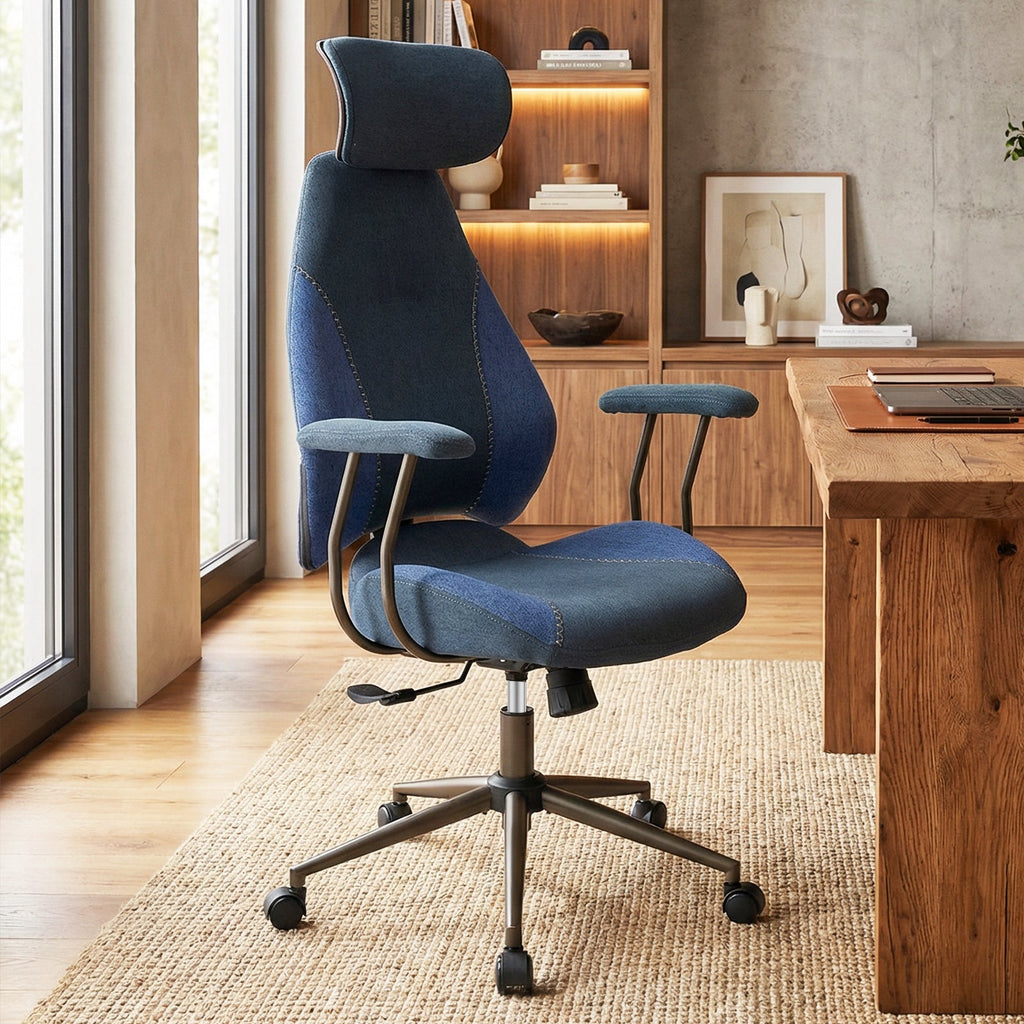 Ergonomic Office Chair Computer Desk Chair with 2D Headrest and Rocking Backrest