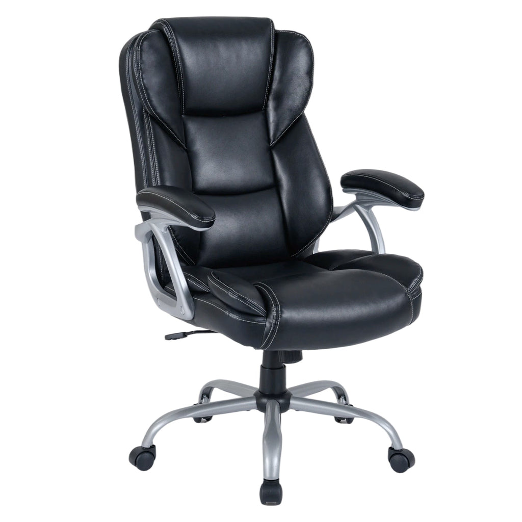 Executive Office Chair Leather Ergonomic Computer Desk Chair with Padded Seat and Armrests