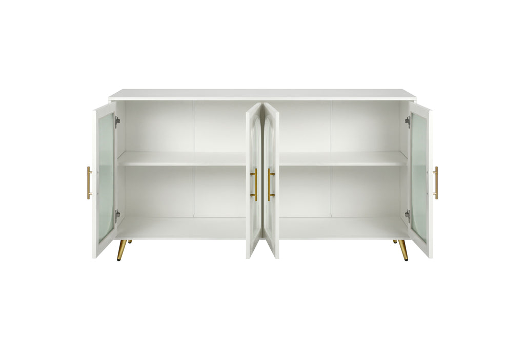 TV Stand for 65+ Inch TV, Wood TV Stand with Storage Cabinet & Adjustable Shelves, Media TV Console for Living Room Bedroom
