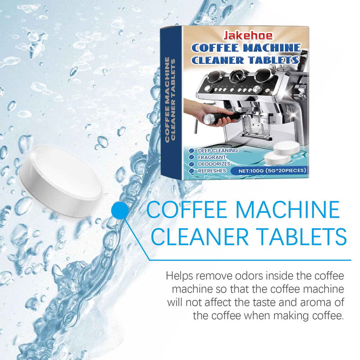 Coffee Machine Descaling Cleaning Tablets, Dirt And Oil Stains Clean Keep Kitchen Equipment Sanitary Effervescent Tablets