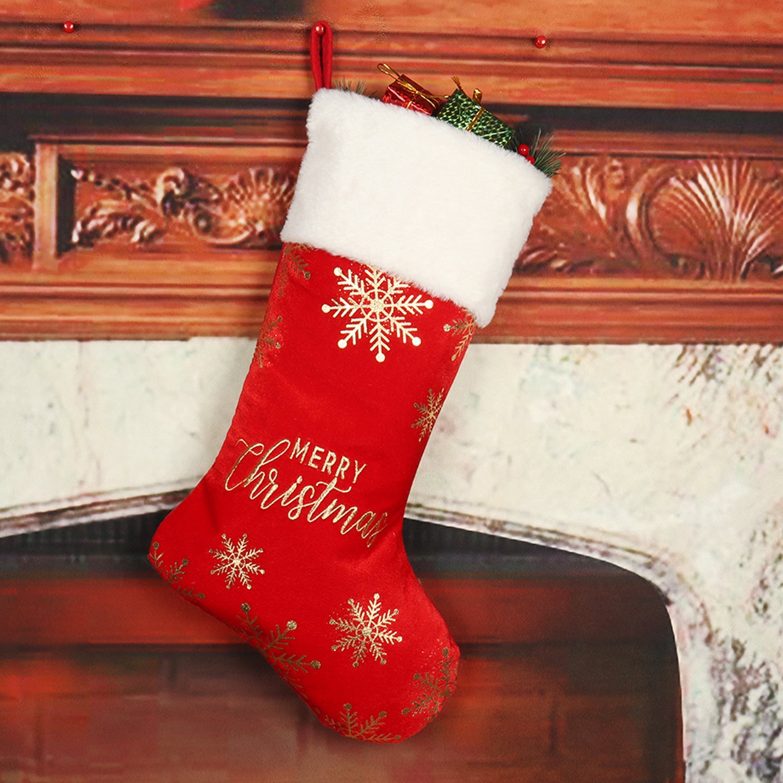 Christmas Stocking Decorations Embroidered Decorations Christmas Hot Stamped Socks