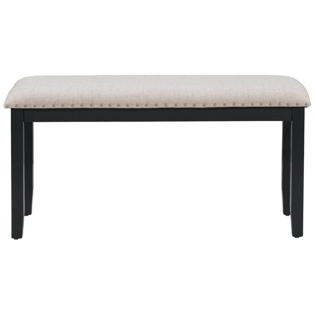 TREXM Modern Style 6-piece Dining Table with 4 Chairs & 1 Bench (White)