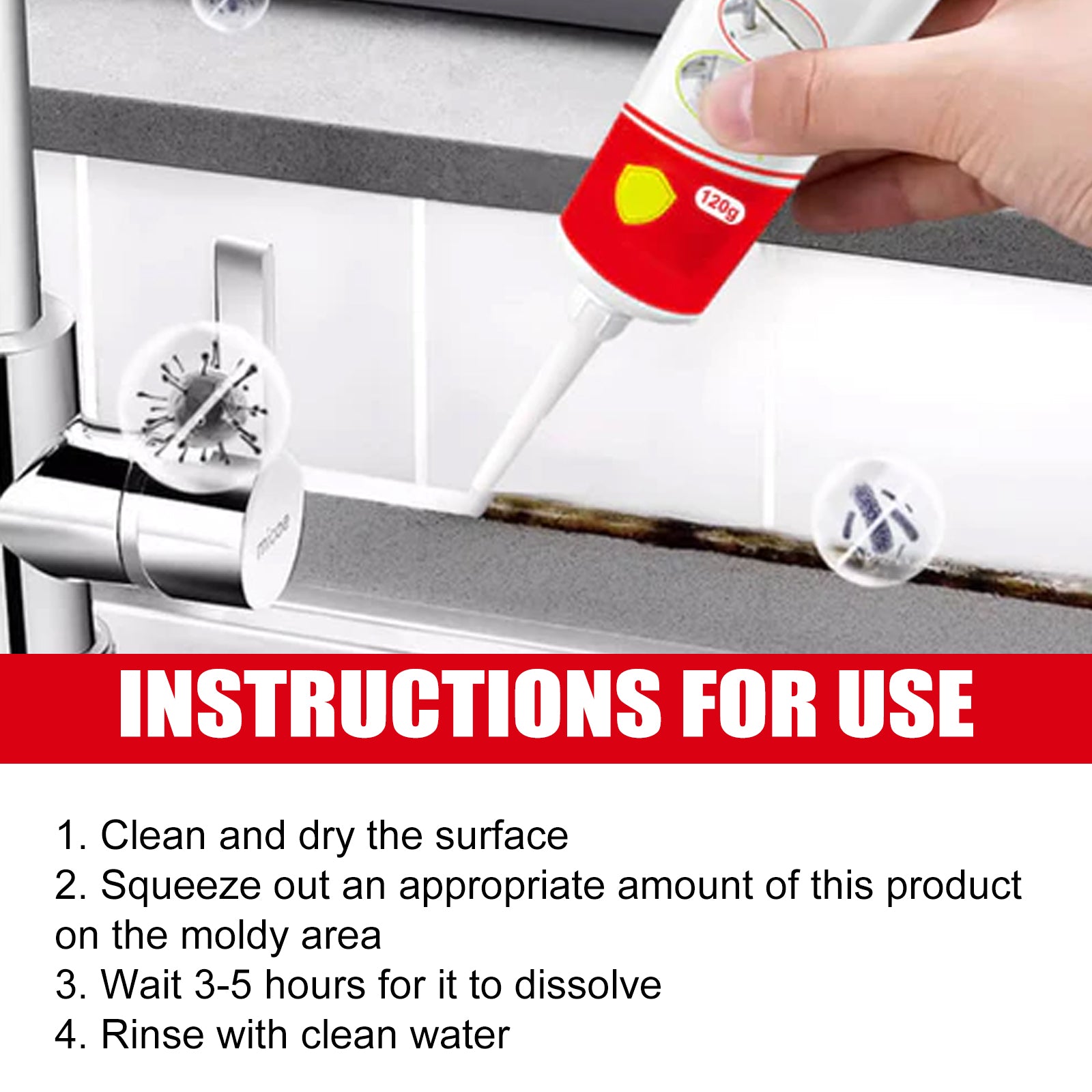 Mildew Remover, Bathroom Kitchen Ceiling Wall Cleaning Stains Anti-mildew Cleaner