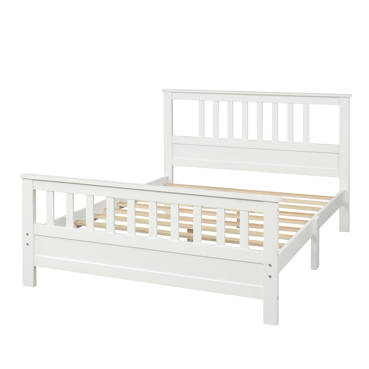 Wood Platform Bed with Headboard and Footboard  Full