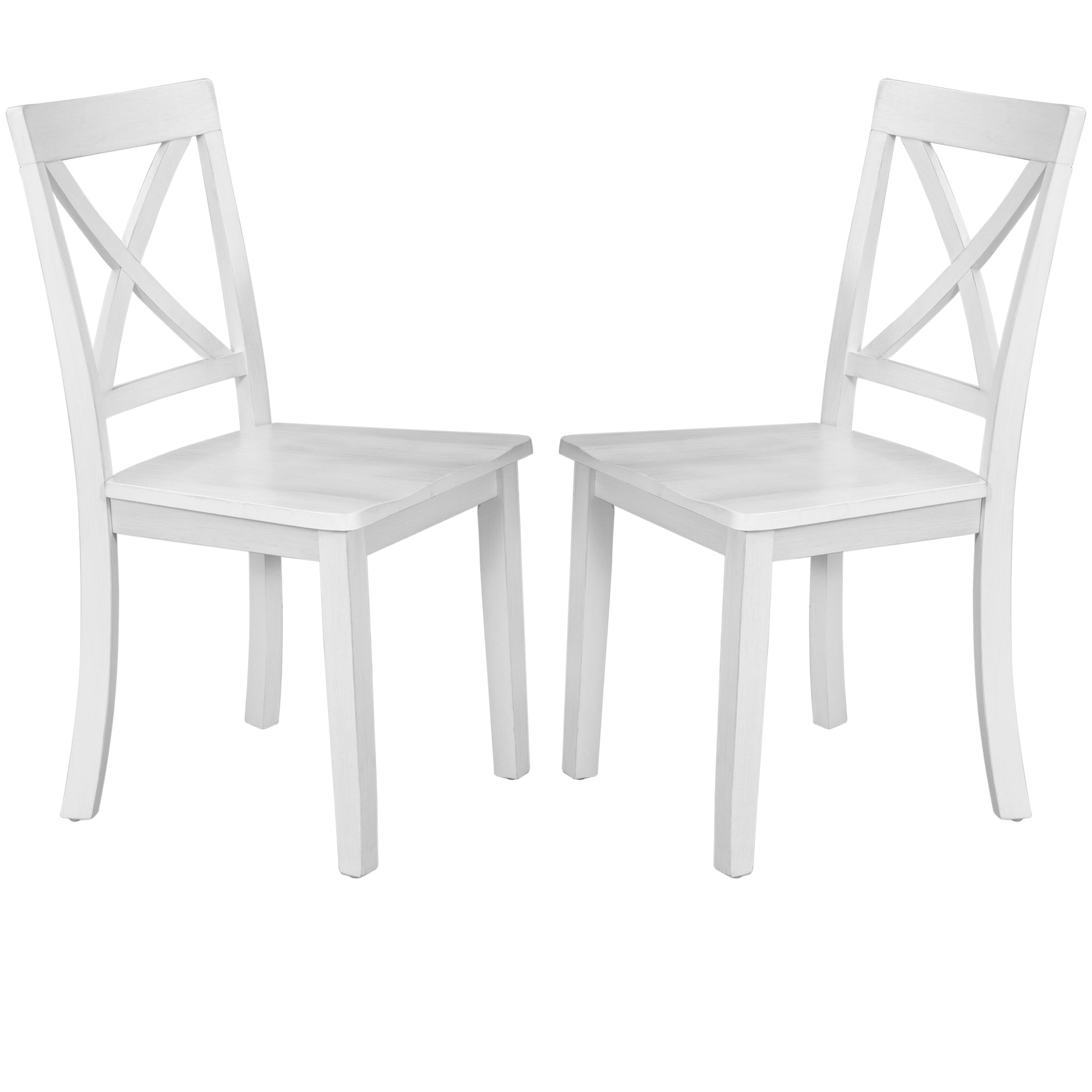Orisfur 5 Pieces Dining Table and Chairs Set for 4 Persons Kitchen Room Solid Wood Table with 4 Chairs MDF + White + Solid Wood