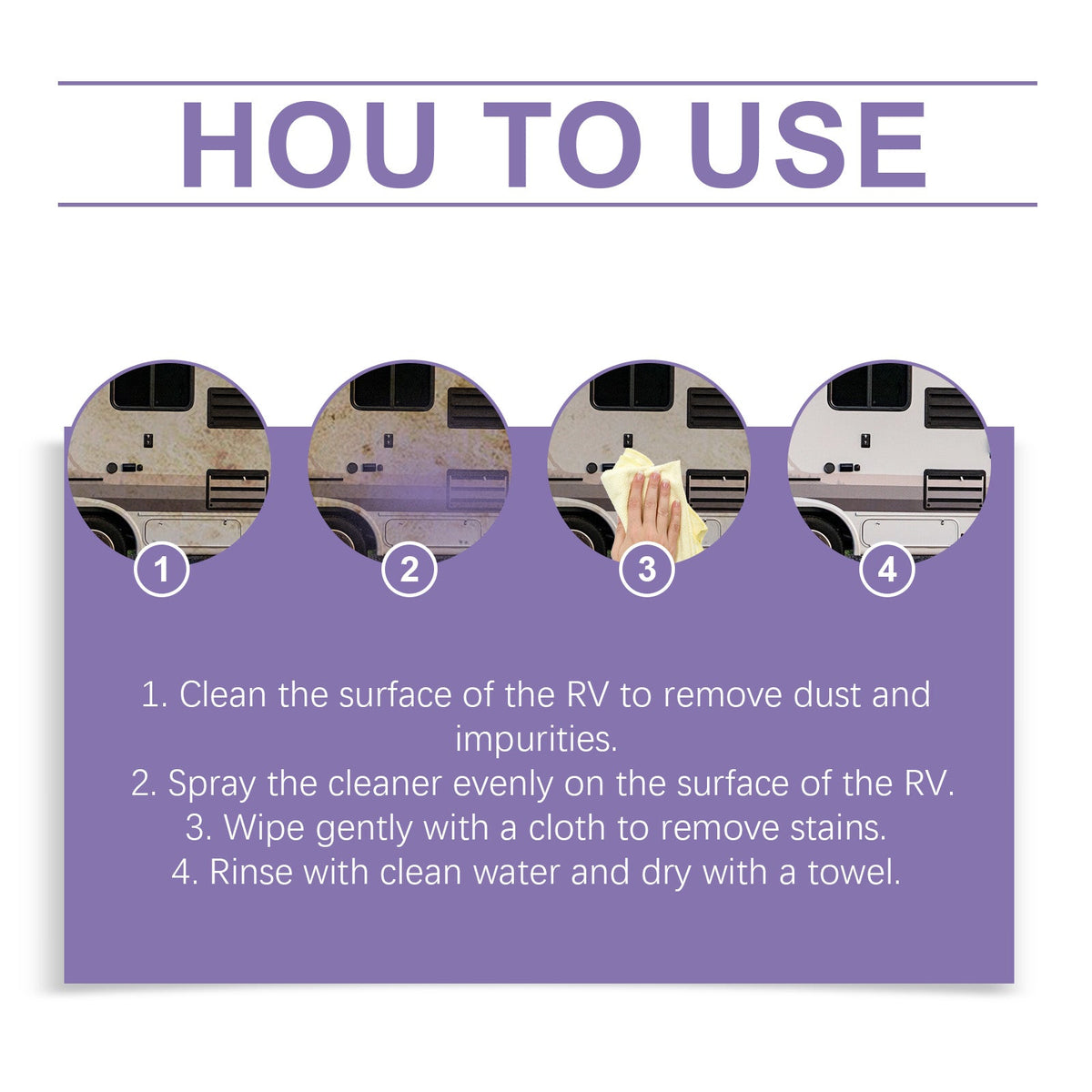Motorhome Cleaning Solution, One Step Cleaning Easy Decontamination Bright As New Anti-Uv Coating Agent