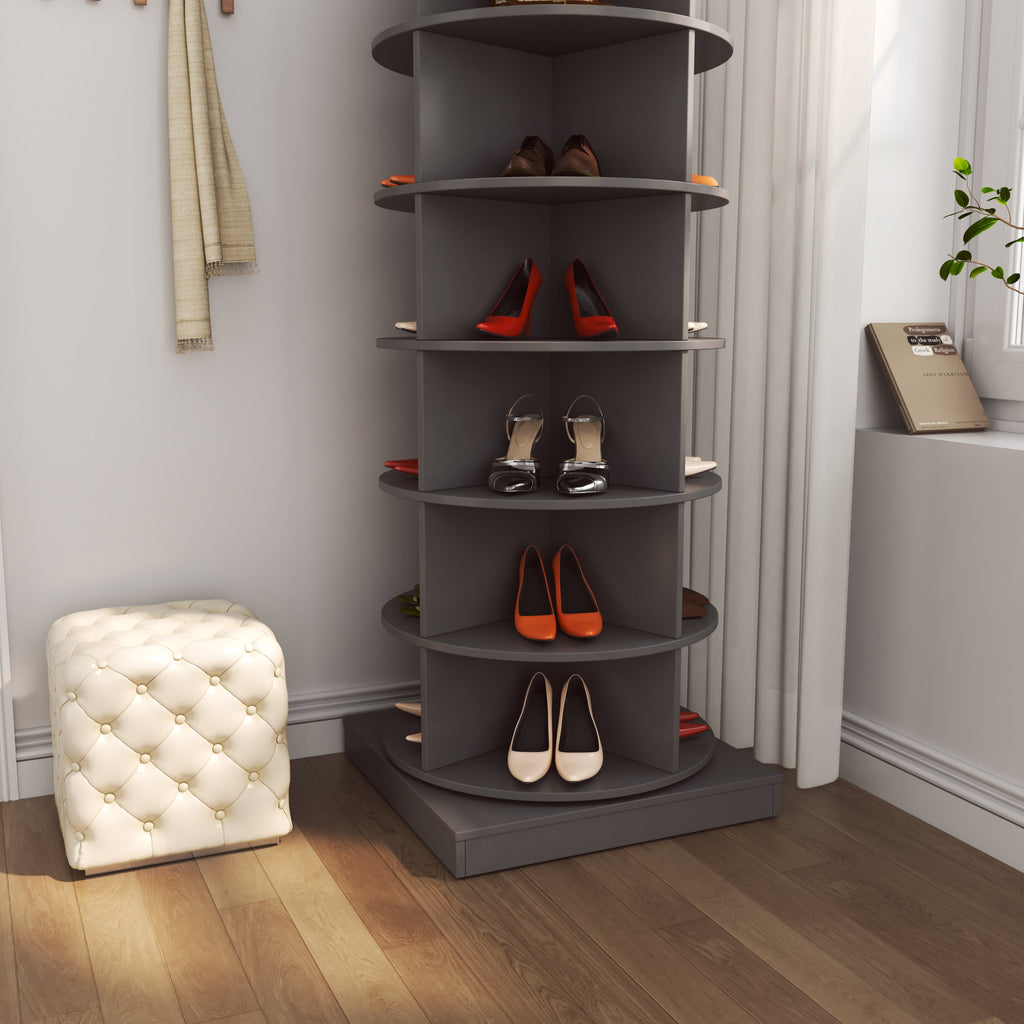 new 360 gray rotating shoe cabinet with 7 layers can accommodate up to 28 Paris shoes
