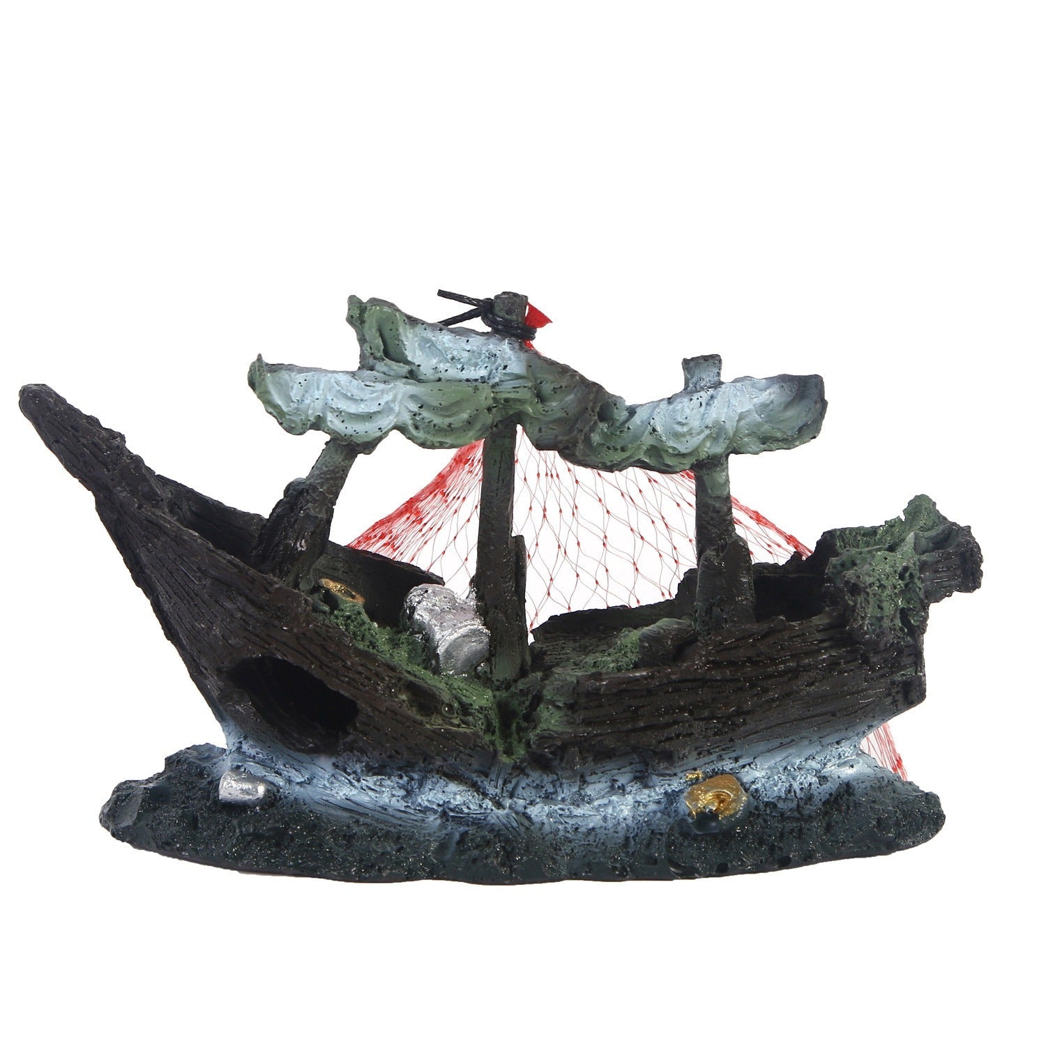 Ship fish tank resin water grass landscape decoration