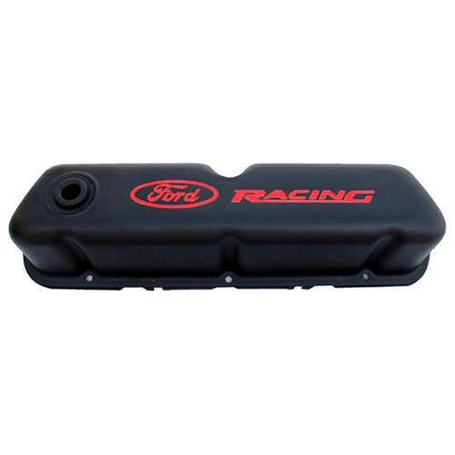 Black Steel Valve Cover Set w/Ford Racing Logo - 302072