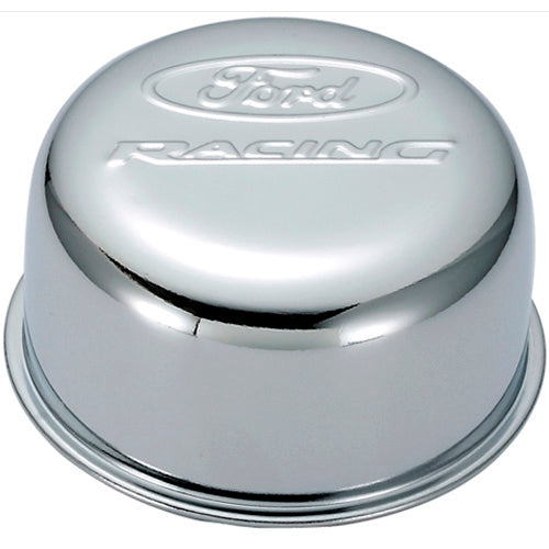 Chrome Steel Breather W/Ford Racing Logo - 302200