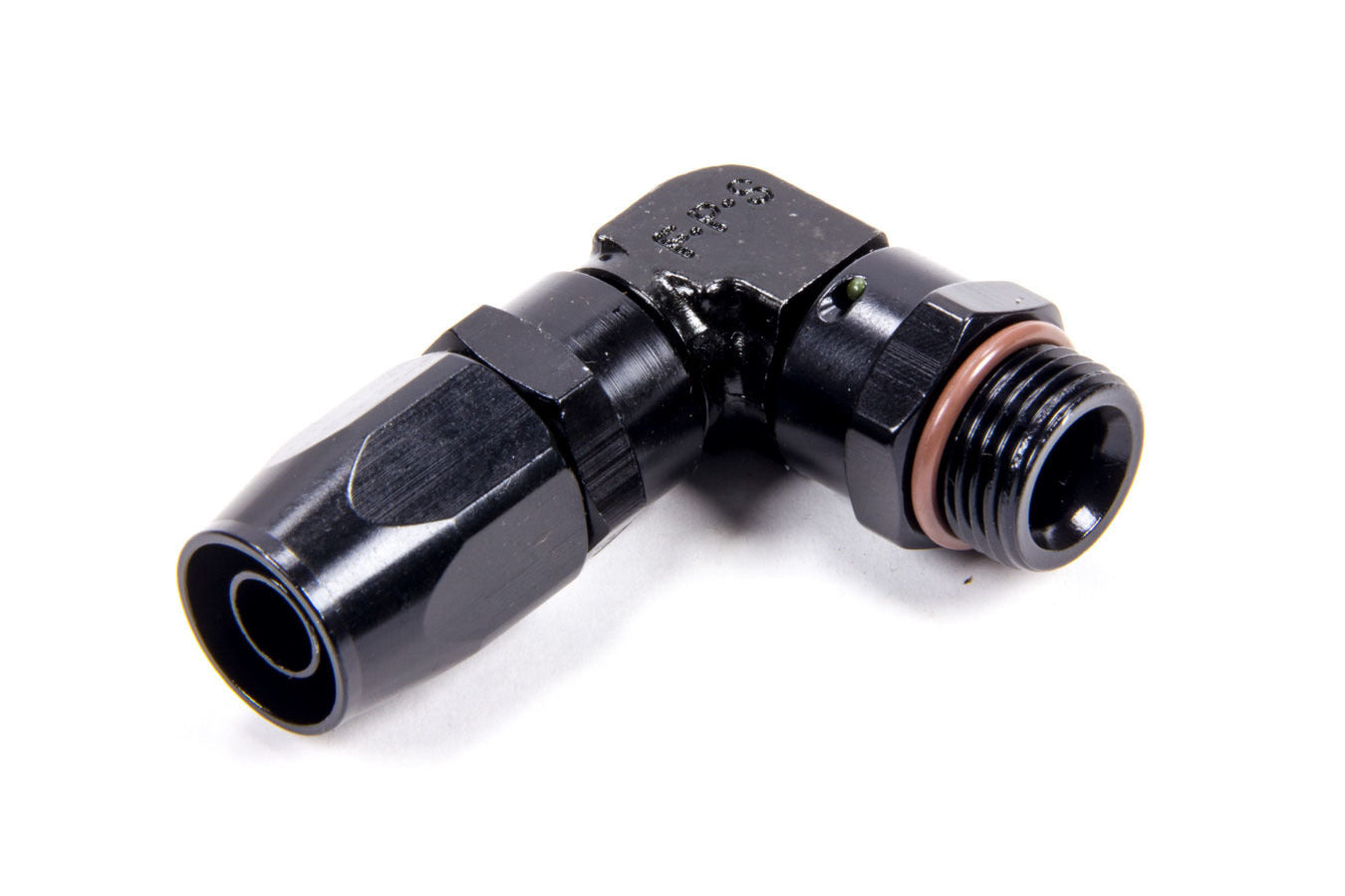 Hose Fitting #8 90 Deg to 3/4-16 Male ORB Black - 189008BL