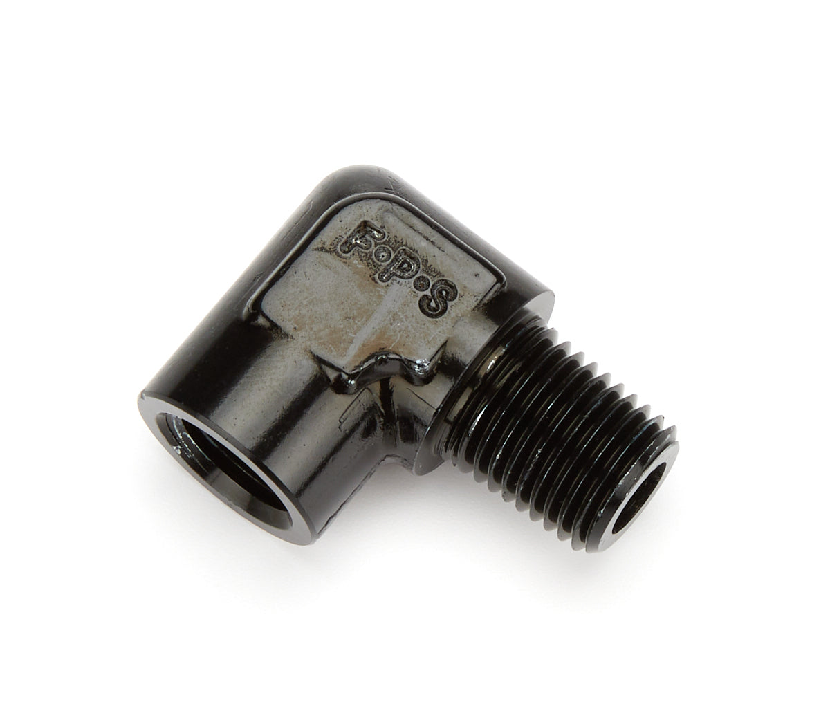 1/4 NPT 90-Deg Fitting Male/Female - Black - 491402BL