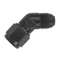 #6 Female Swivel to Male 45 Degree Fitting Black - 498003BL