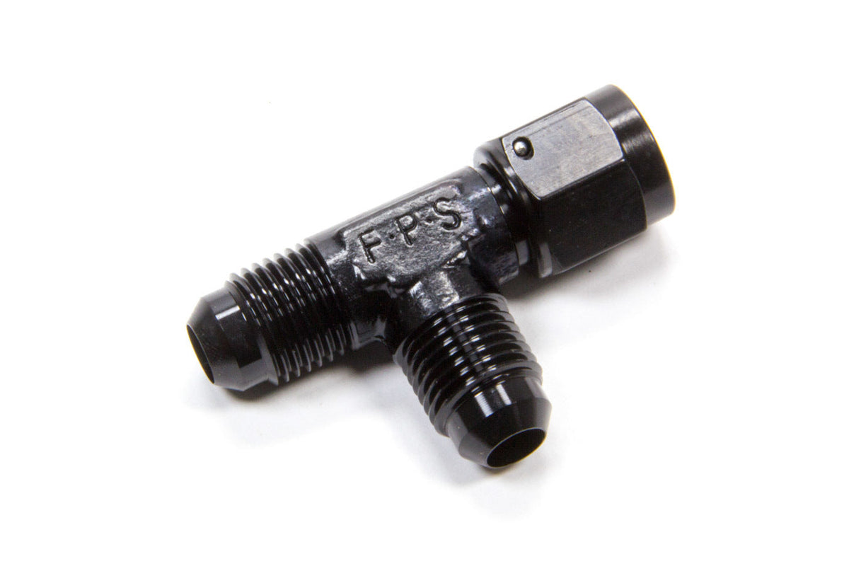 #6 On The Run T-Fitting w/Female Swivel Black - 498303BL