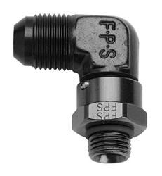 #6 x 3/4-16 90 Deg Swivel Adapter Black - 499268BL