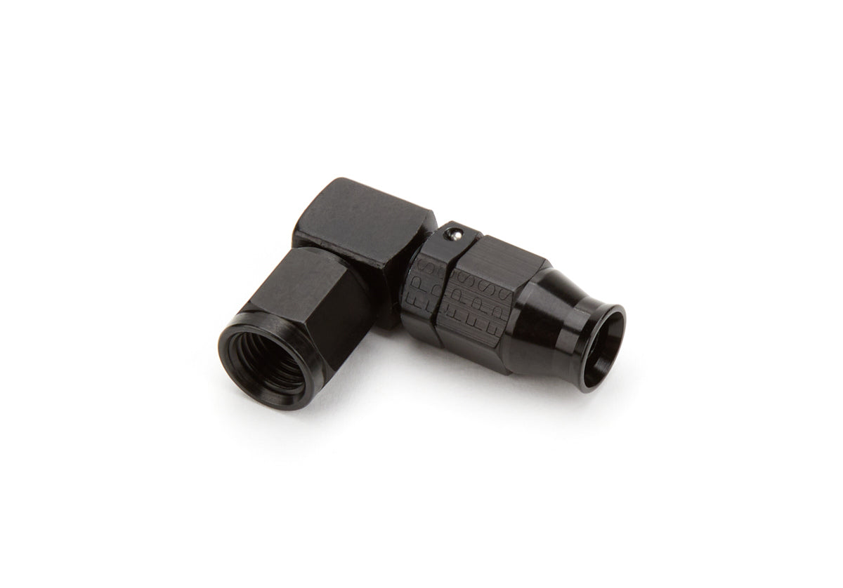 #4 90 Degr Real Street Forged Hose End - Black - 689904BL