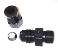 6AN Male to 1/4in Tube Adapter Fitting Black - 892004BL