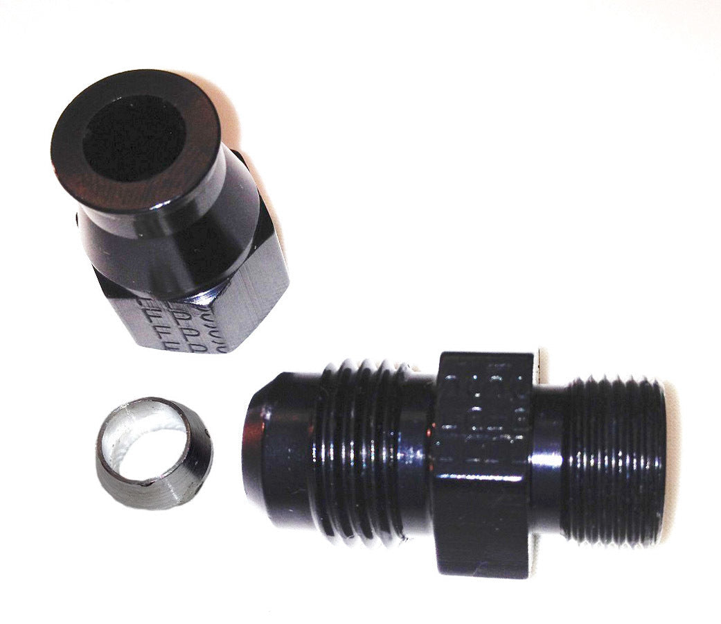 6AN Male to 1/4in Tube Adapter Fitting Black - 892004BL