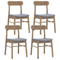 Fabric Upholstered Kitchen Armless Dining Chairs with Rubber Wood Frame Set of 4-Oak