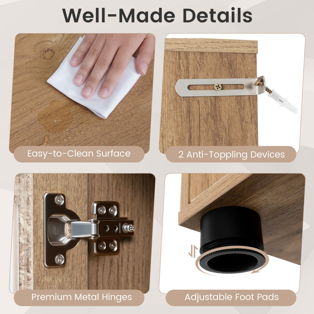 Farmhouse Bathroom Floor Cabinet with Sliding Barn Door